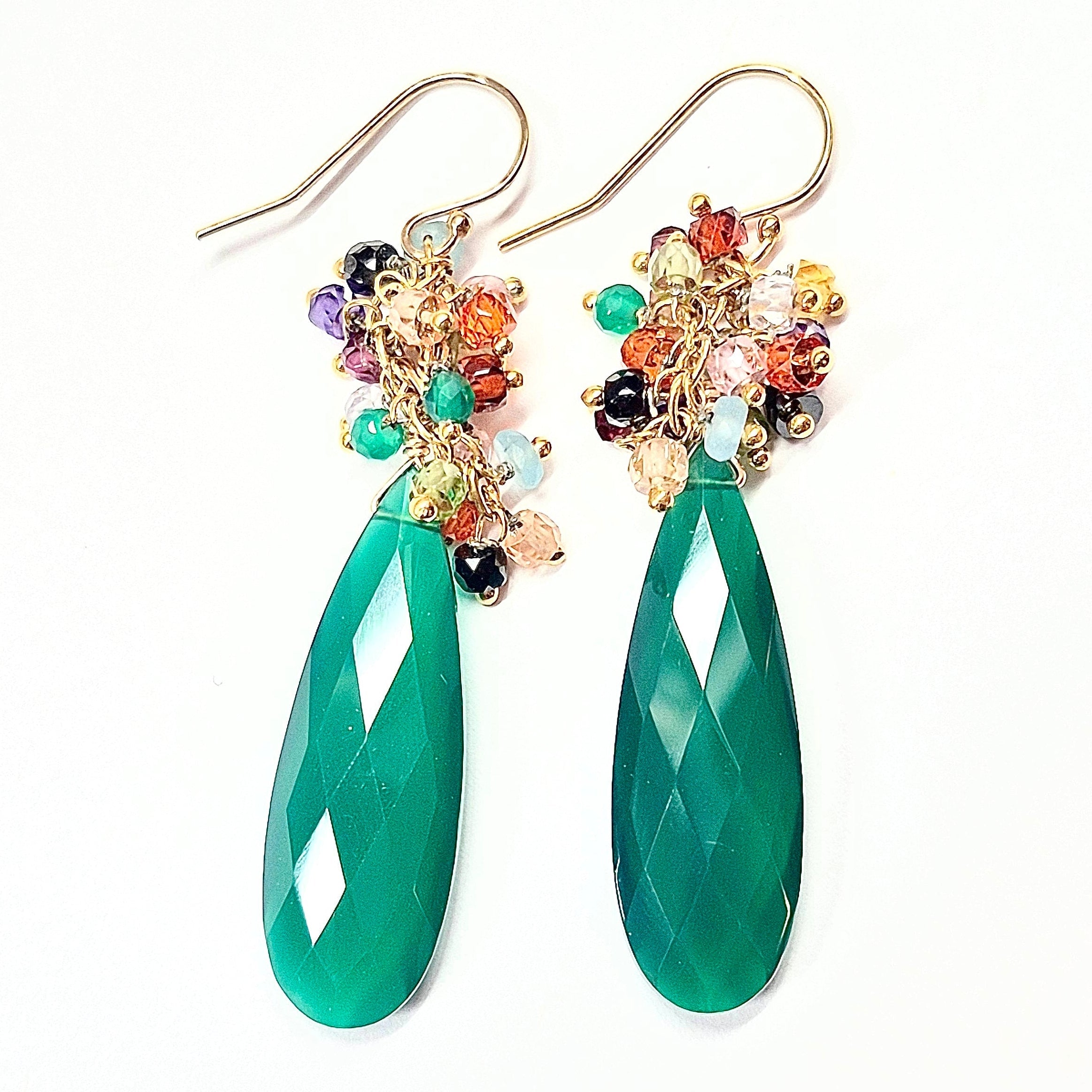 Emerald Green Festival earrings