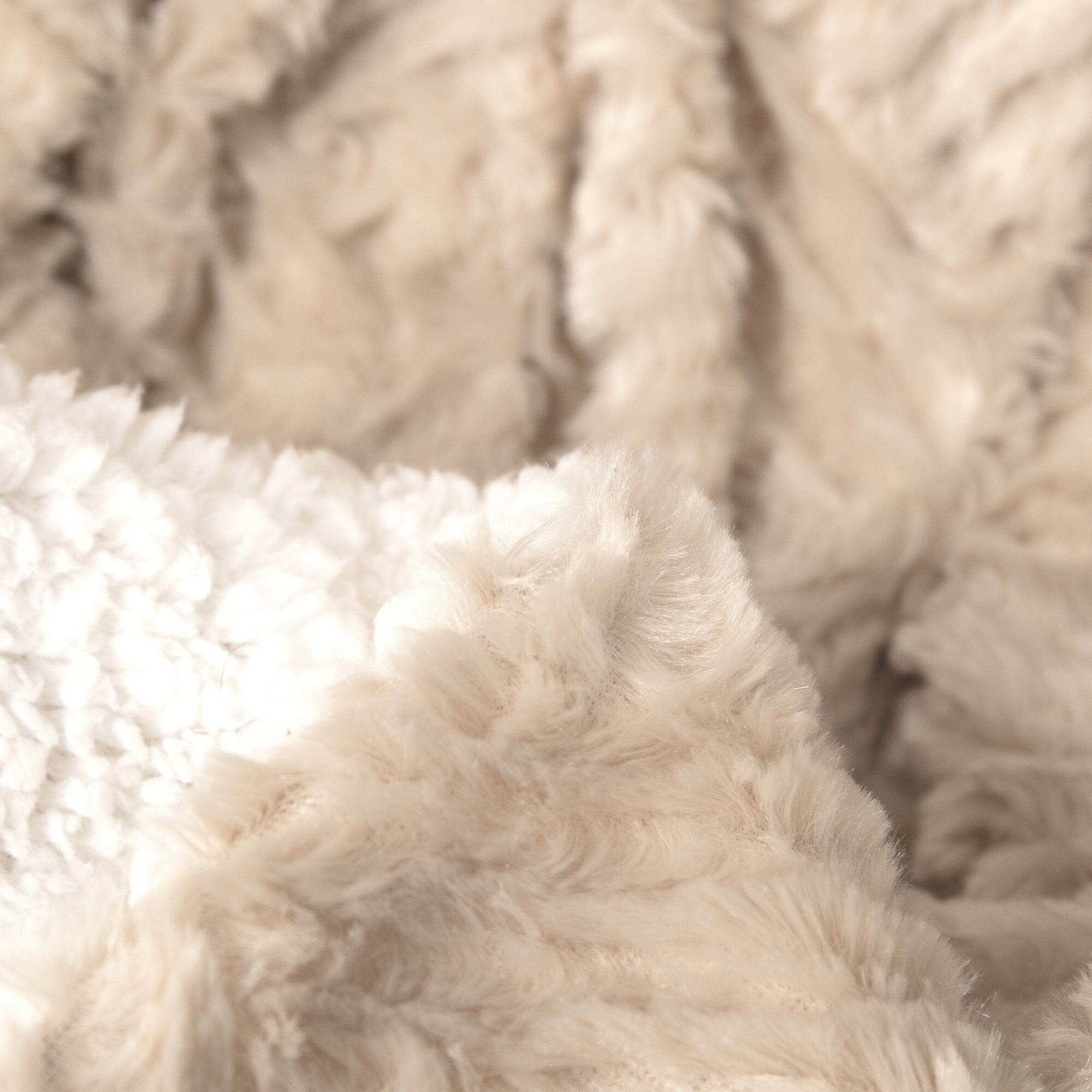 DaDalogy Bedding Champagne Ivory Faux Fur Throw Blanket - Dreamy Gold Geometric Embossed Sherpa Backside - Super Soft Warm Cozy Plush Fluffy | Throw Blankets | Wiccan Center