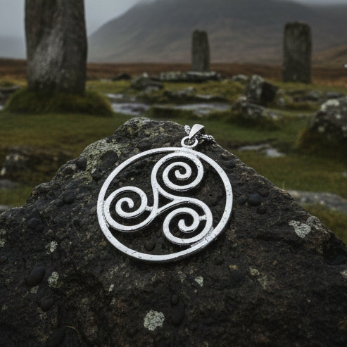 Ancient Celtic Spiral Necklace In Sterling Silver | Pendant | Wiccan Center