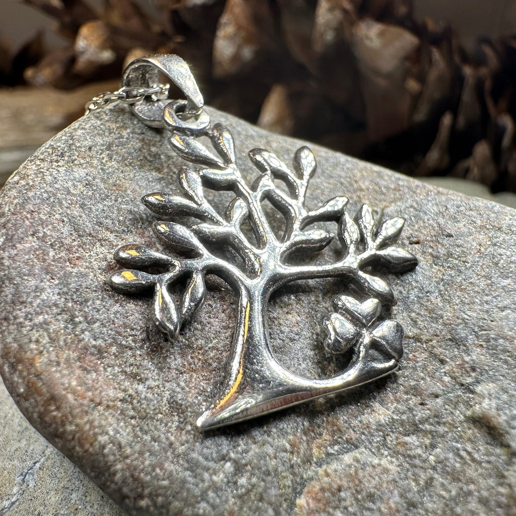 Elsa Tree of Life Shamrock Necklace in Sterling Silver | Pendant | Wiccan Center