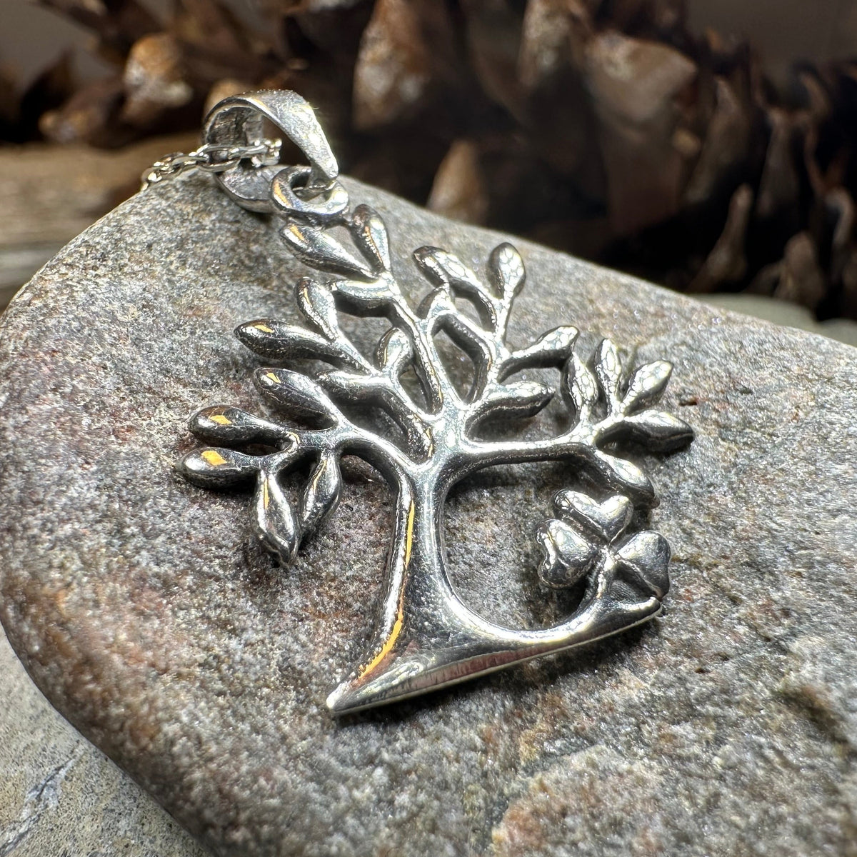 Elsa Tree of Life Shamrock Necklace in Sterling Silver | Pendant | Wiccan Center