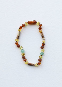 Baltic Sea Amber + Aventurine + Striped Agate || Anklet or Bracelet | Bracelet | Wiccan Center