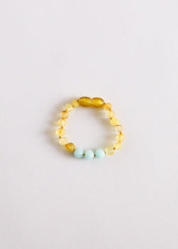 Raw Honey Baltic Amber + Amazonite || Anklet or Bracelet | Bracelet | Wiccan Center