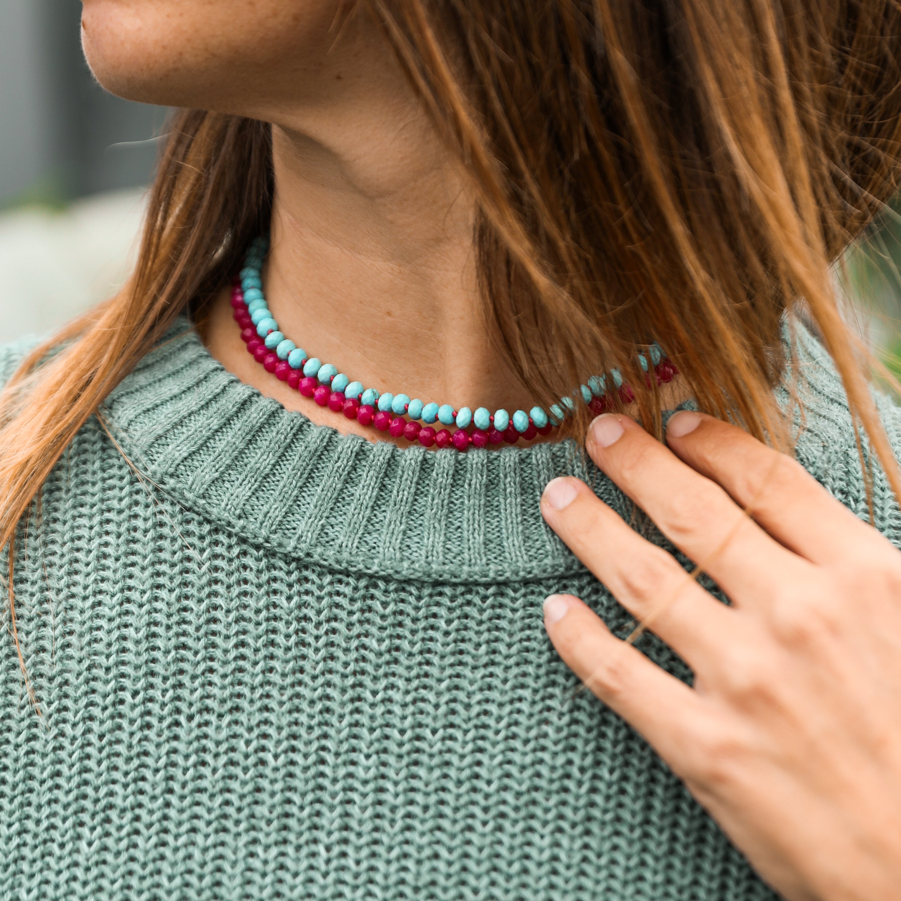 Turquoise + 14k Gold Filled Toggle || Gemstone Necklace | Necklace | Wiccan Center