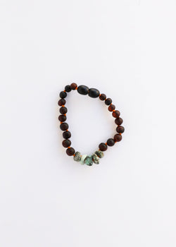 Raw Black Baltic Amber + Raw Turquoise Jasper || Anklet or Bracelet | Bracelet | Wiccan Center