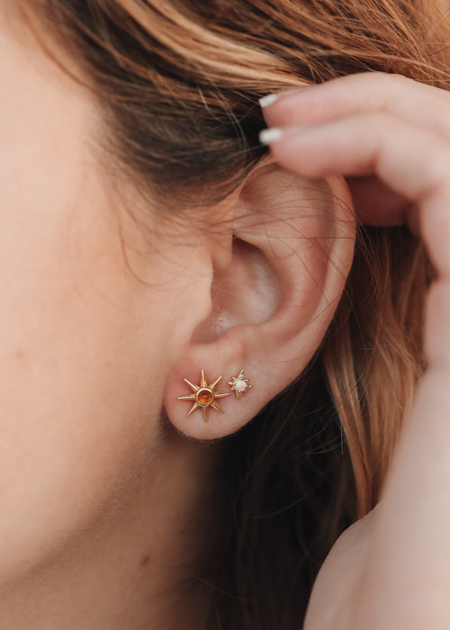 18K Gold Vermeil + Mother of Pearl Gemstone || Everyday Earrings | Earring | Wiccan Center