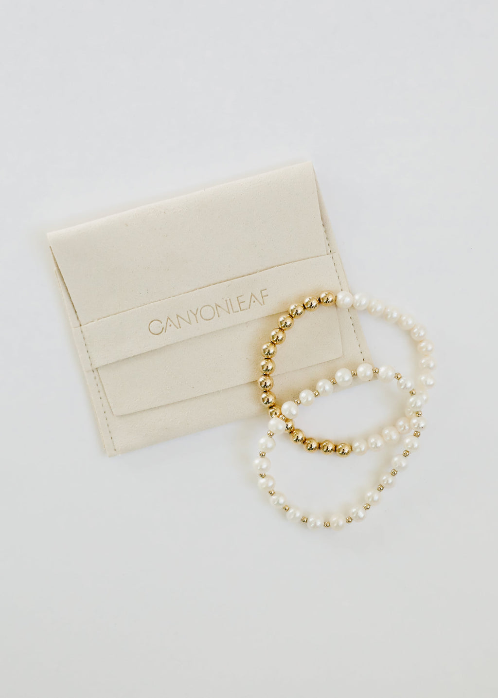 Pearl : 14k Gold Filled Sun + Moon || Stretch Bracelets | Bracelet | Wiccan Center