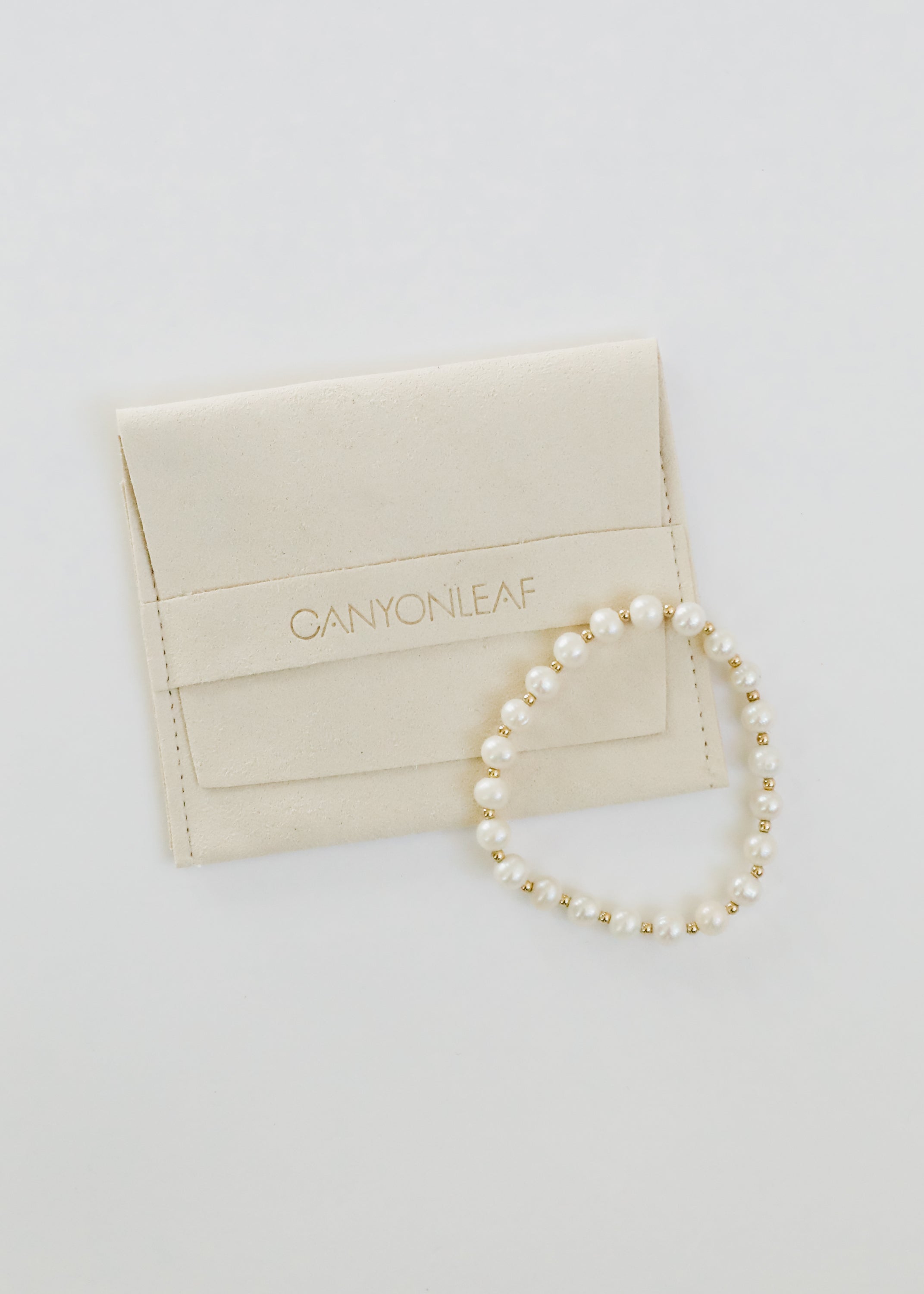Pearl : 14k Gold Filled Sun + Moon || Stretch Bracelets | Bracelet | Wiccan Center