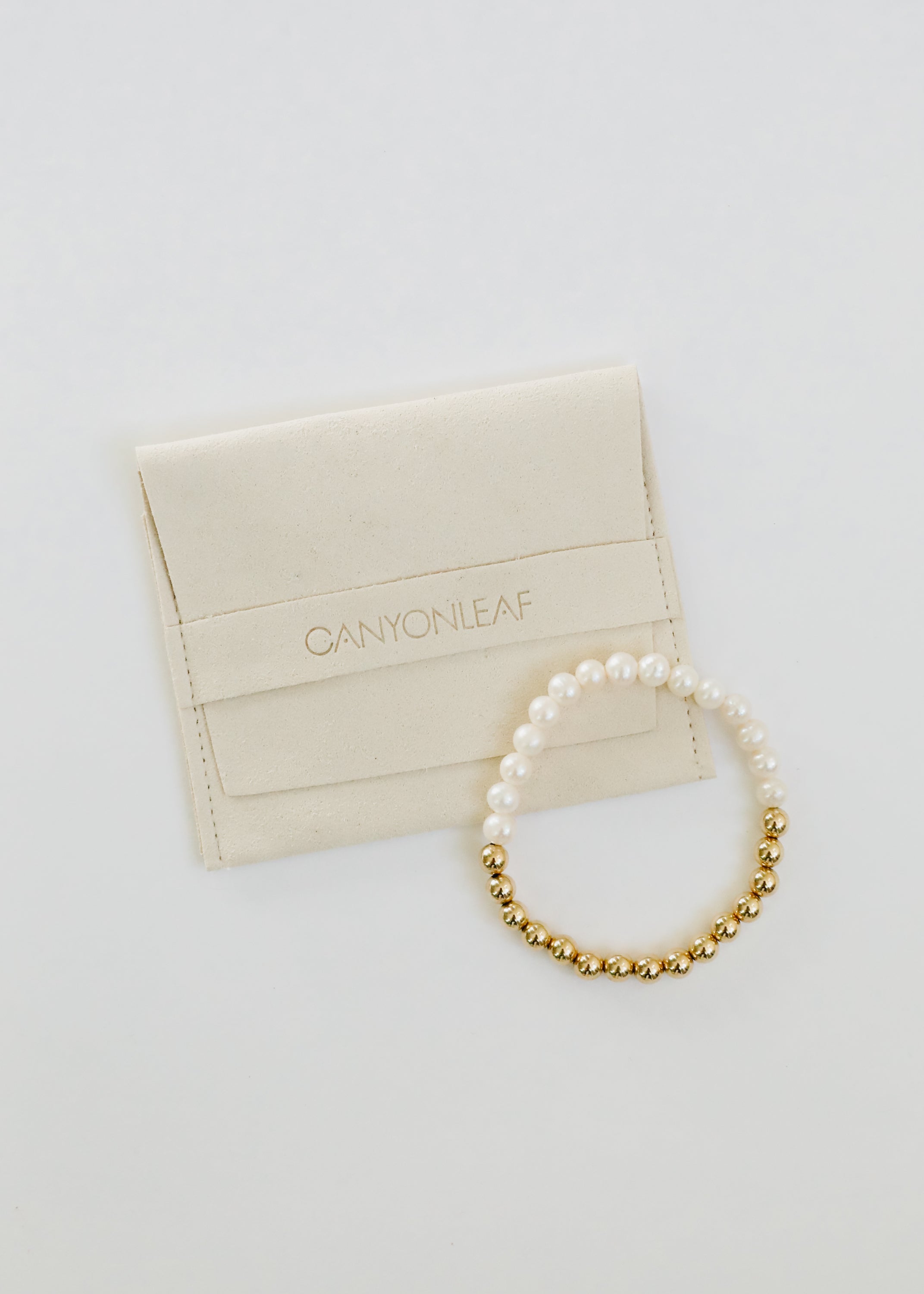 Pearl : 14k Gold Filled Sun + Moon || Stretch Bracelets | Bracelet | Wiccan Center