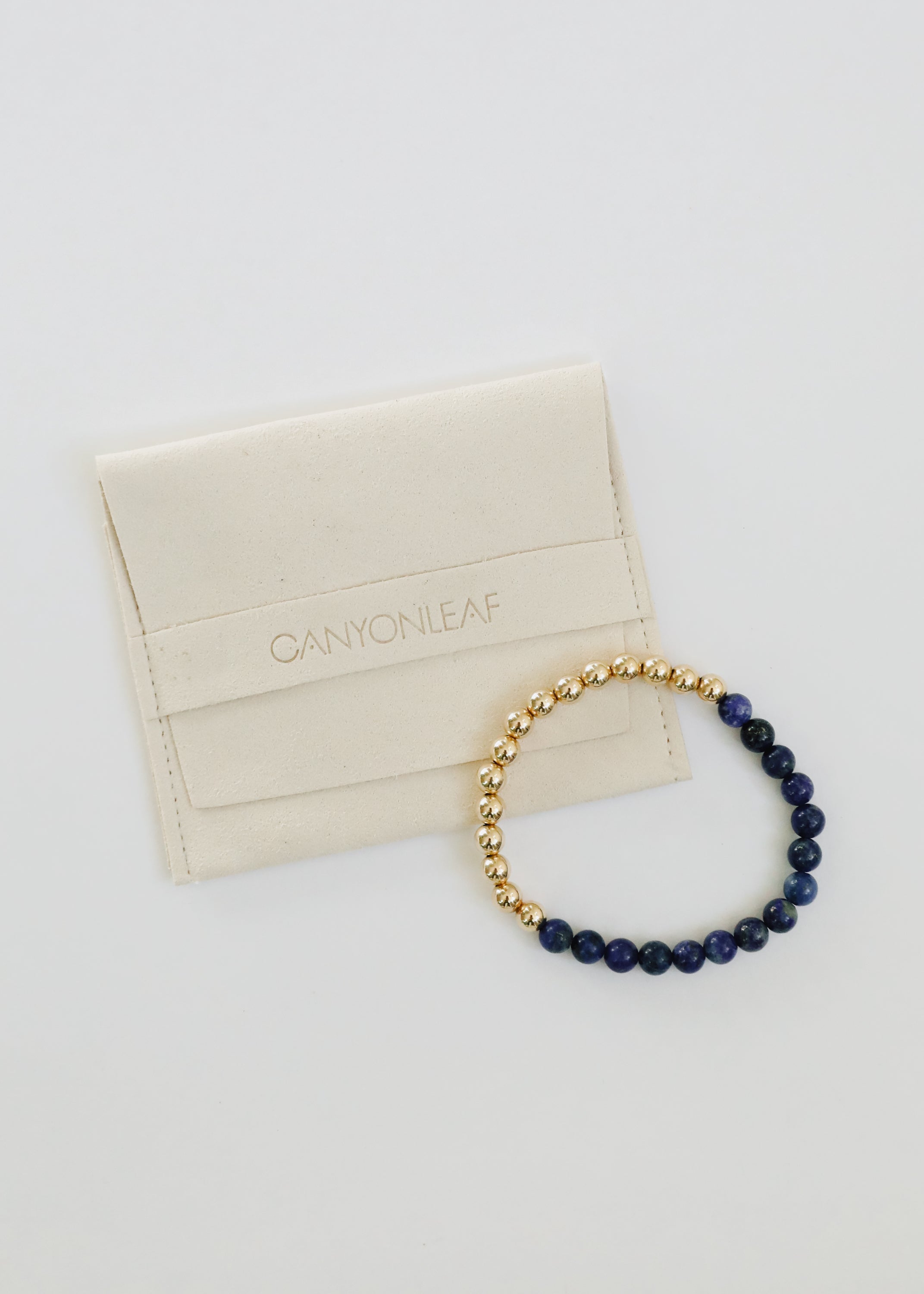 Lapis Lazuli : 14k Gold Filled Beaded Sun + Moon || Stretch Bracelets | Bracelet | Wiccan Center