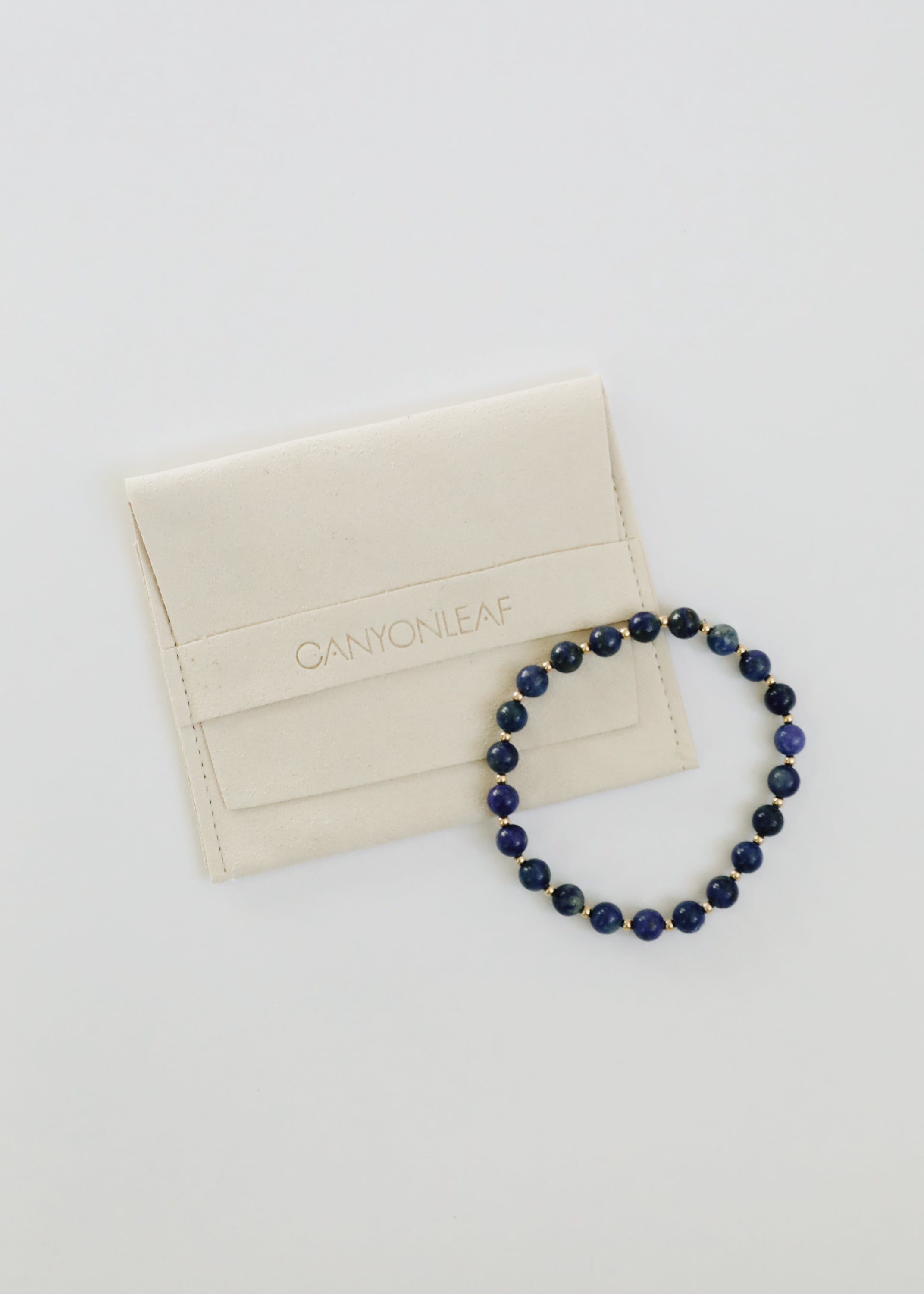 Lapis Lazuli : 14k Gold Filled Beaded Sun + Moon || Stretch Bracelets | Bracelet | Wiccan Center
