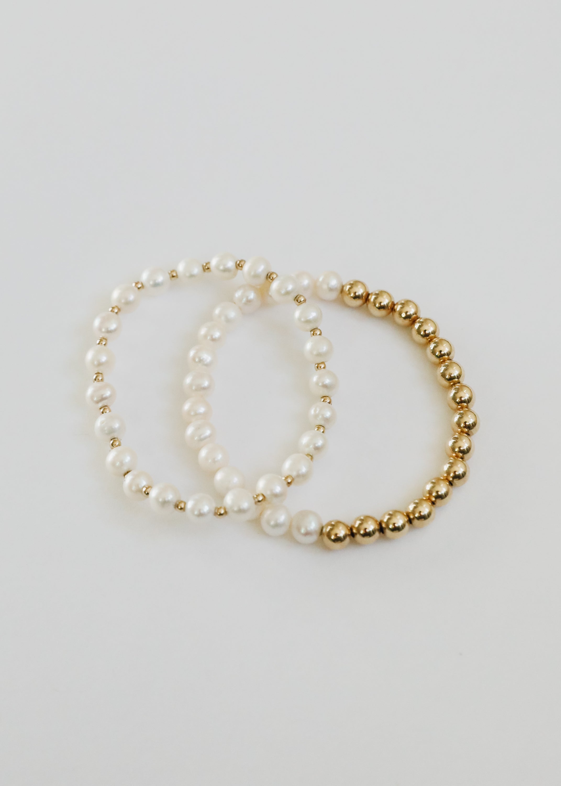 Pearl : 14k Gold Filled Sun + Moon || Stretch Bracelets | Bracelet | Wiccan Center