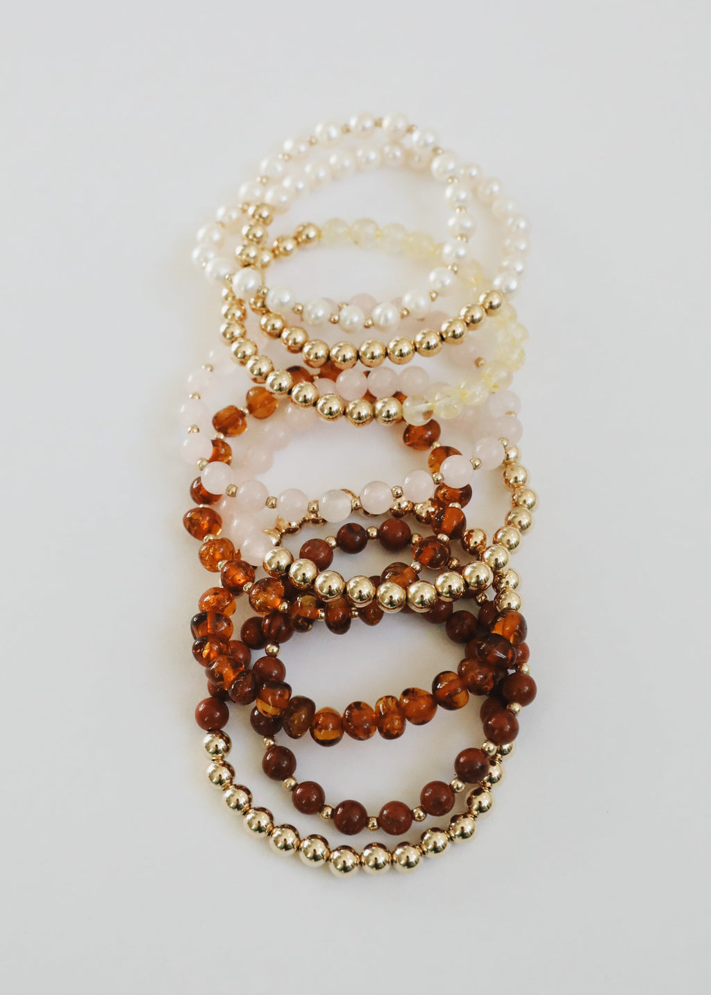 Pearl : 14k Gold Filled Sun + Moon || Stretch Bracelets | Bracelet | Wiccan Center