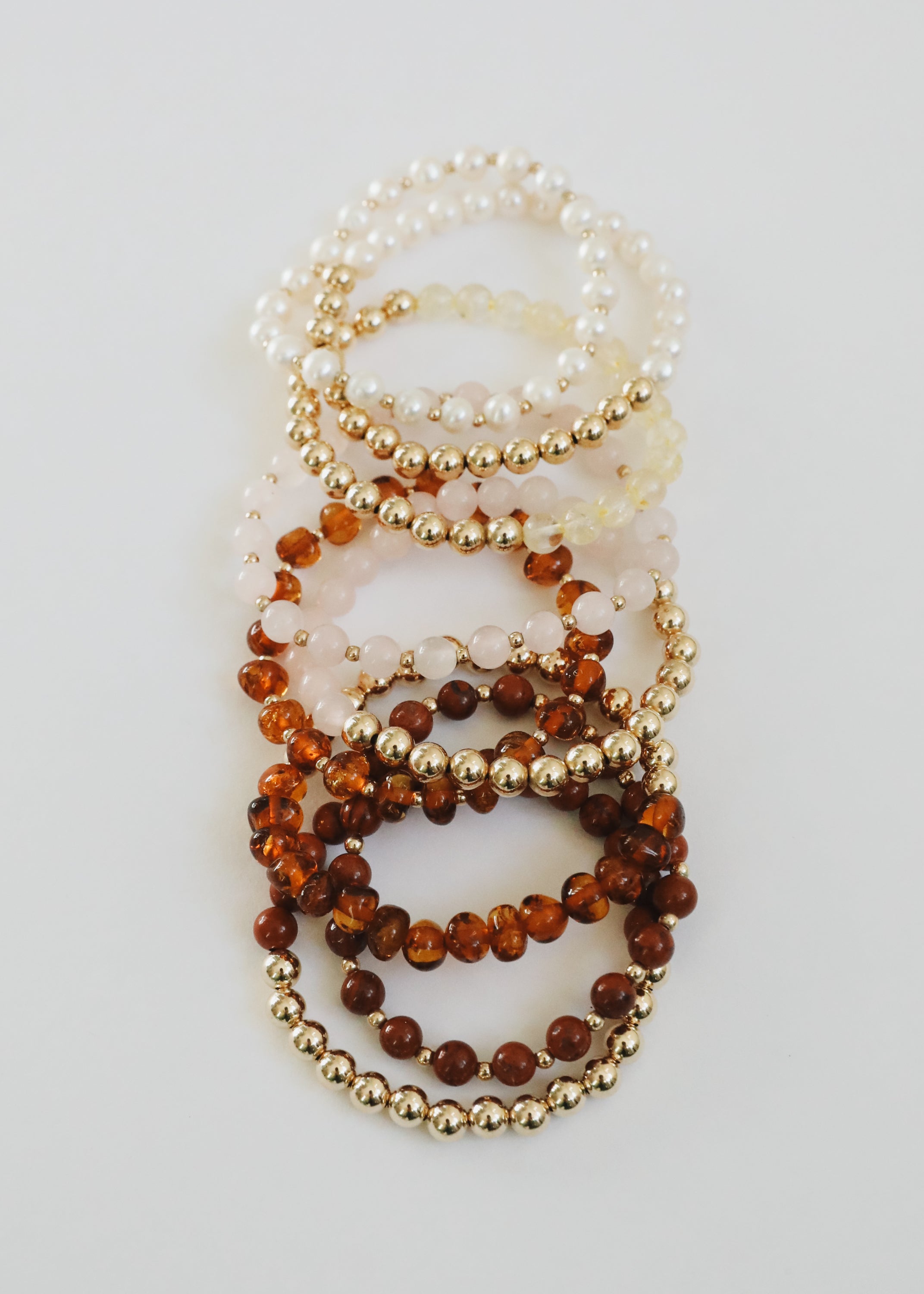 Pearl : 14k Gold Filled Sun + Moon || Stretch Bracelets | Bracelet | Wiccan Center