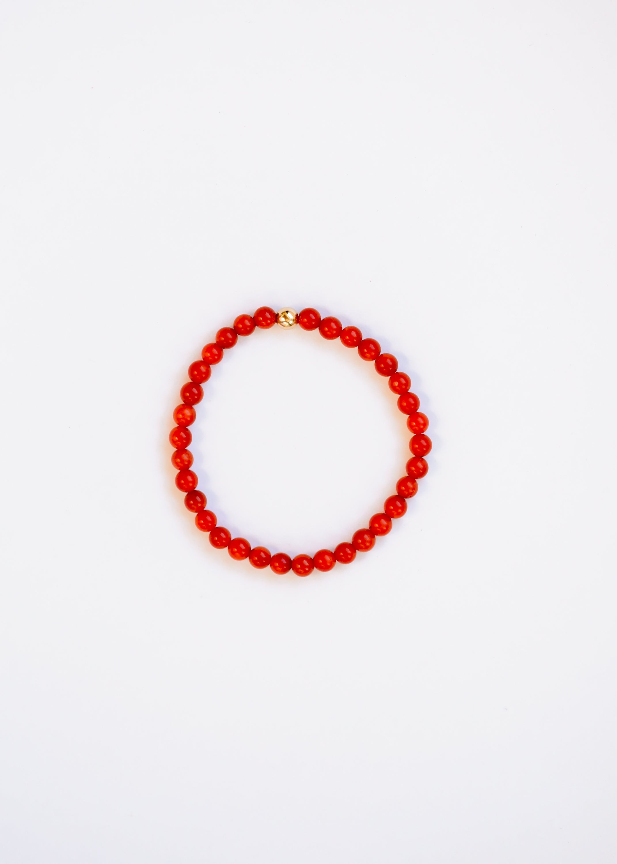 Vintage Collection of Red Coral + 14k Gold Filled || Beaded Bracelet | | Wiccan Center