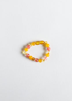 Polished Honey Baltic Amber + Honeysuckle Gemstones || Anklet or Bracelet | Bracelet | Wiccan Center