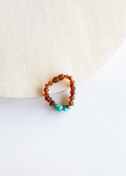 Raw Cognac Baltic Amber + Raw Amazonite || Anklet or Bracelet | Bracelet | Wiccan Center