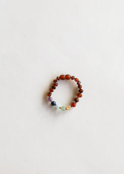 Raw Cognac Baltic Amber + CHAKRA Crystals || Anklet or Bracelet | Bracelet | Wiccan Center