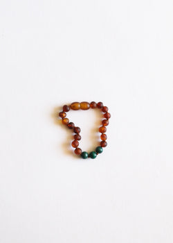 Raw Cognac Baltic Amber + Malachite || Anklet or Bracelet | Bracelet | Wiccan Center