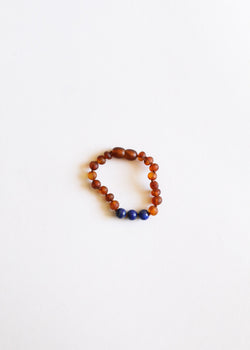 Raw Cognac Baltic Amber + Lapis Lazuli || Anklet or Bracelet | Bracelet | Wiccan Center