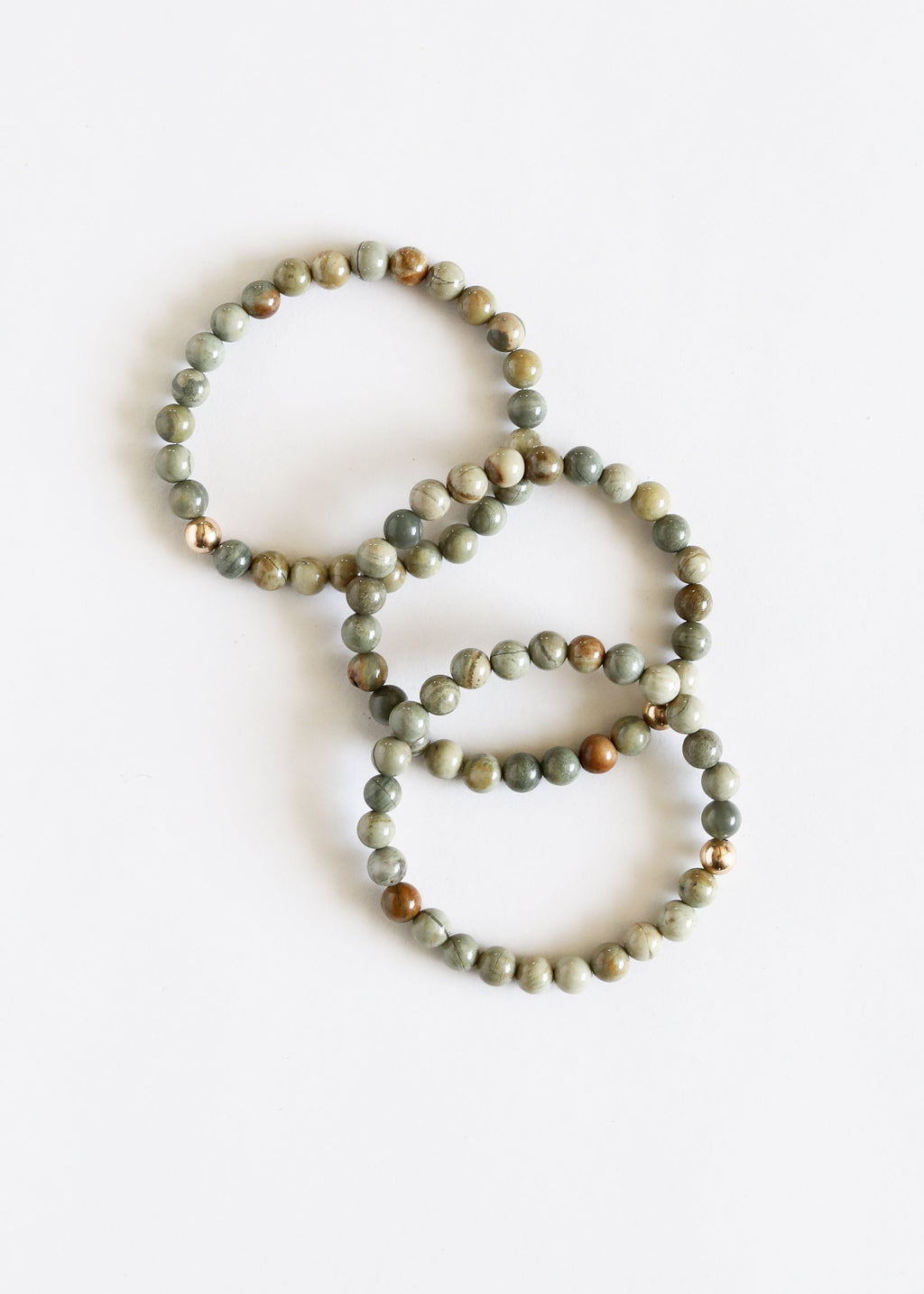 Silver Leaf Jasper + 14k Gold Filled || Adult Bracelet | Bracelet | Wiccan Center
