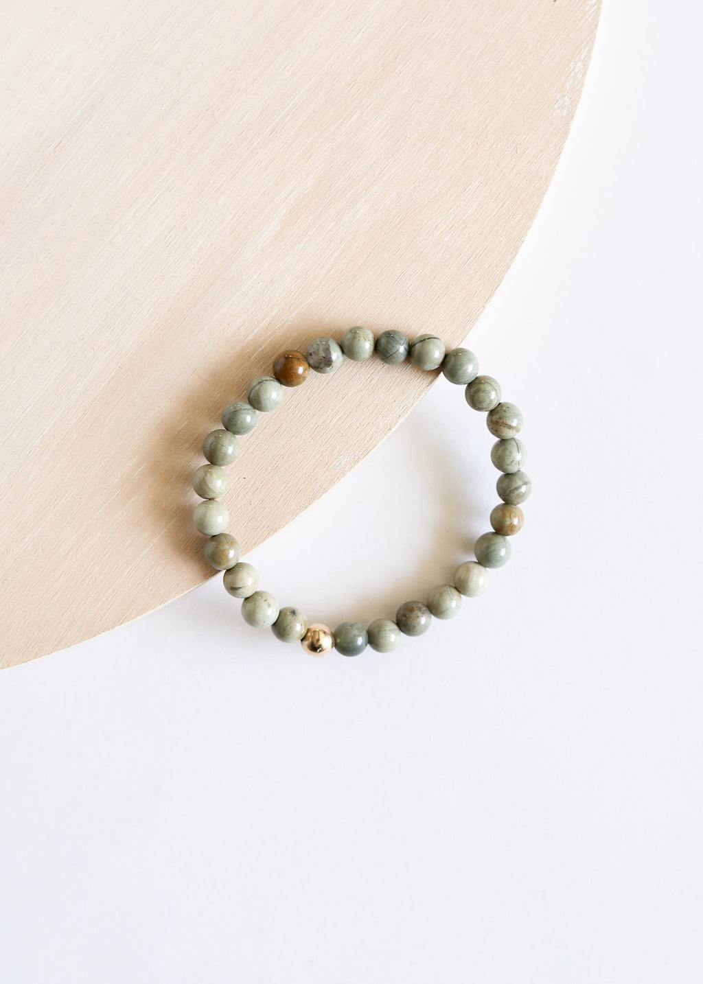 Silver Leaf Jasper + 14k Gold Filled || Adult Bracelet | Bracelet | Wiccan Center