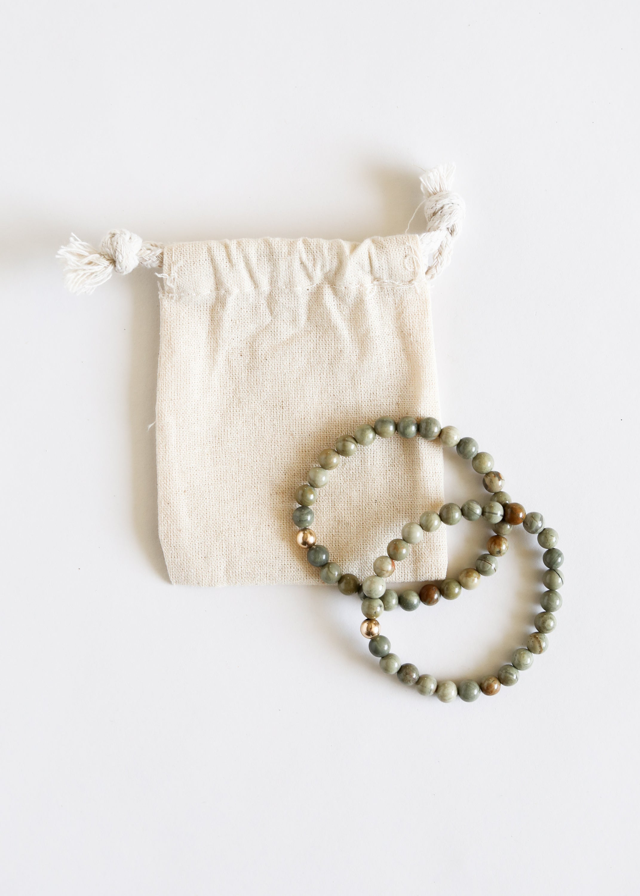 Silver Leaf Jasper + 14k Gold Filled || Adult Bracelet | Bracelet | Wiccan Center