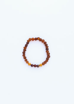 Raw Cognac Baltic Amber + Mookaite Jasper || Adult Stretch Bracelet | Bracelet | Wiccan Center