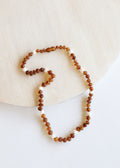 Raw Cognac Baltic Amber + Pearl Halo || Necklace | Necklace | Wiccan Center
