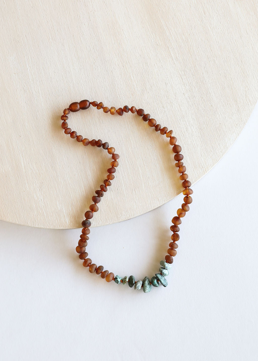 Raw Cognac Baltic Amber + Raw Turquoise Jasper || Necklace | Necklace | Wiccan Center