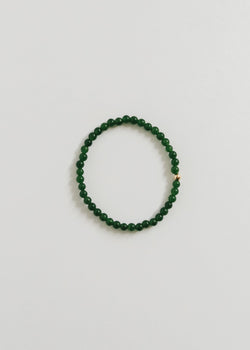 Dainty Green Jade + 14K Gold Filled || Beaded Stretch Bracelet | Bracelet | Wiccan Center