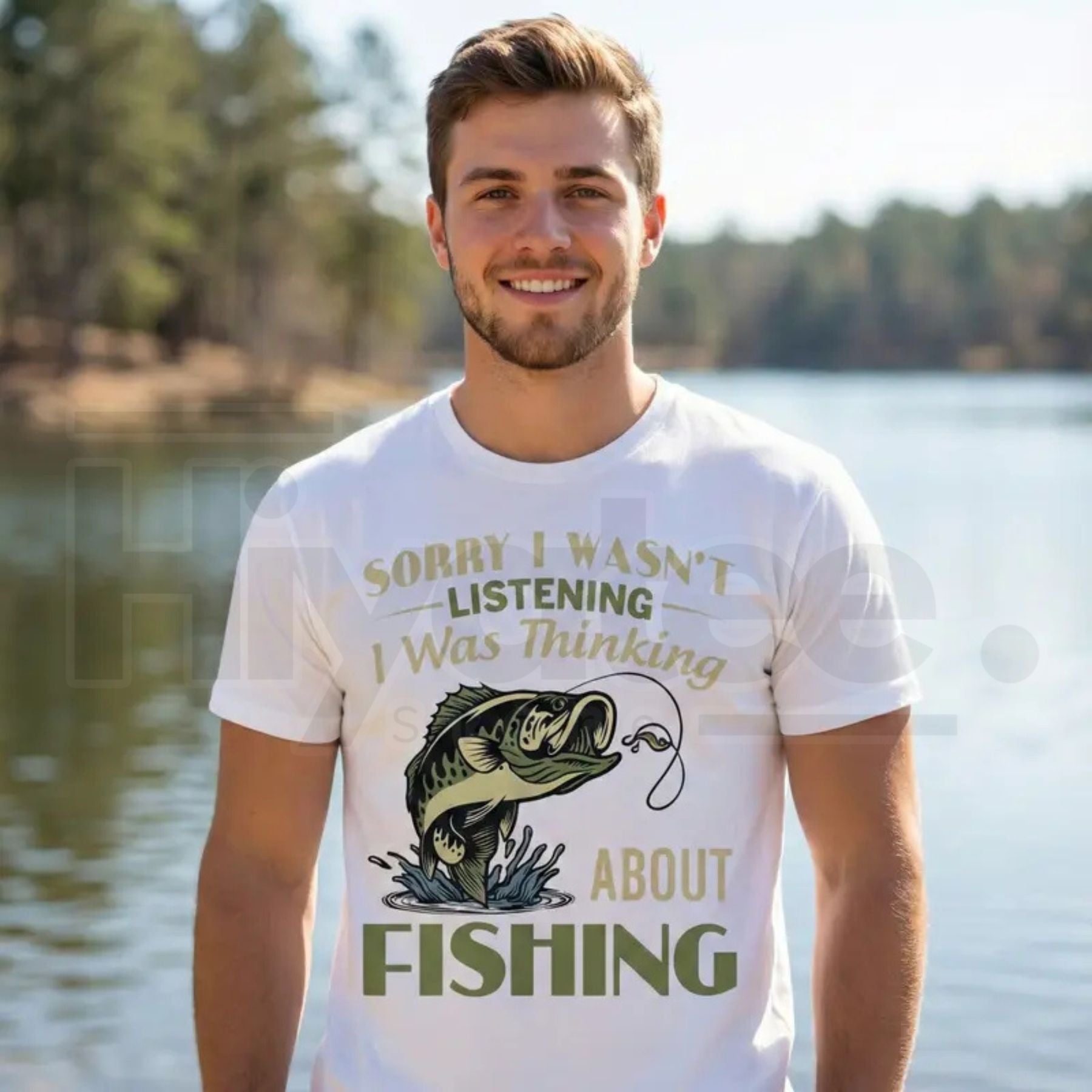 "Sorry I Wasn't Listening" – Funny Vintage Bass Fishing Unisex Top | T-Shirt | Wiccan Center