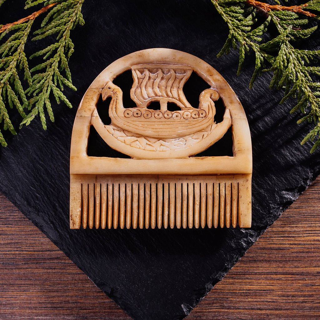 Bone Beard Comb – Viking Drakkar Longship Comb
