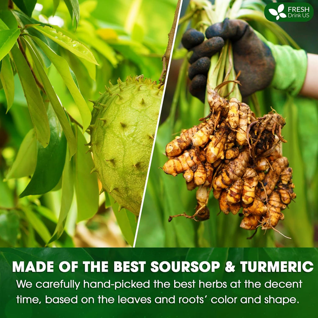 Premium Soursop Turmeric Tea Bags | Blend of Soursop Leaves, and Turmeric Root | Tea | Wiccan Center