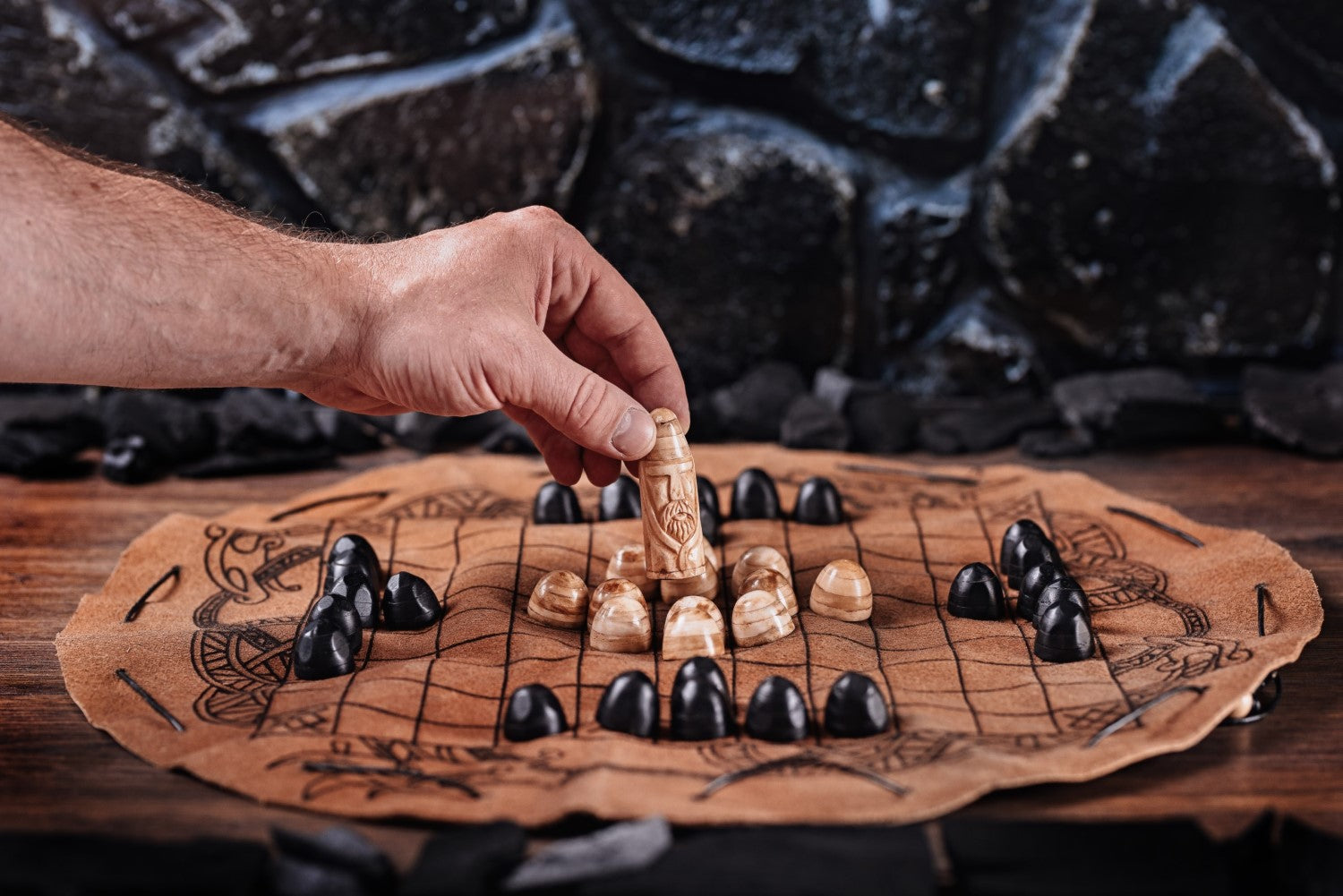 Hnefatafl Travel Set – Leather Board & Pieces | Home & Decor | Wiccan Center