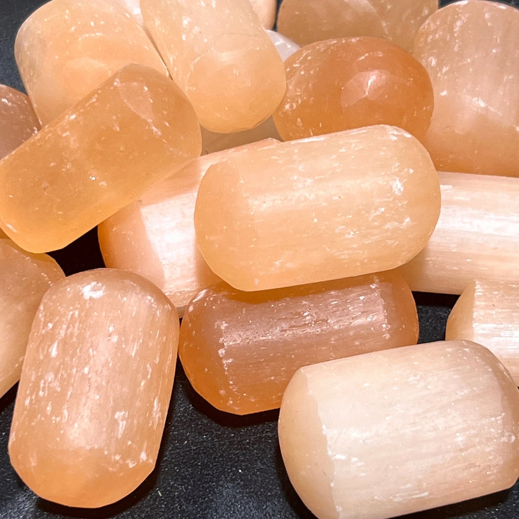 Orange Red Selenite Crystal Tumbled Stones (By The Piece Or Pound) Wholesale | Home & Living > Home Decor > Home Accents > Rocks & Geodes | Wiccan Center
