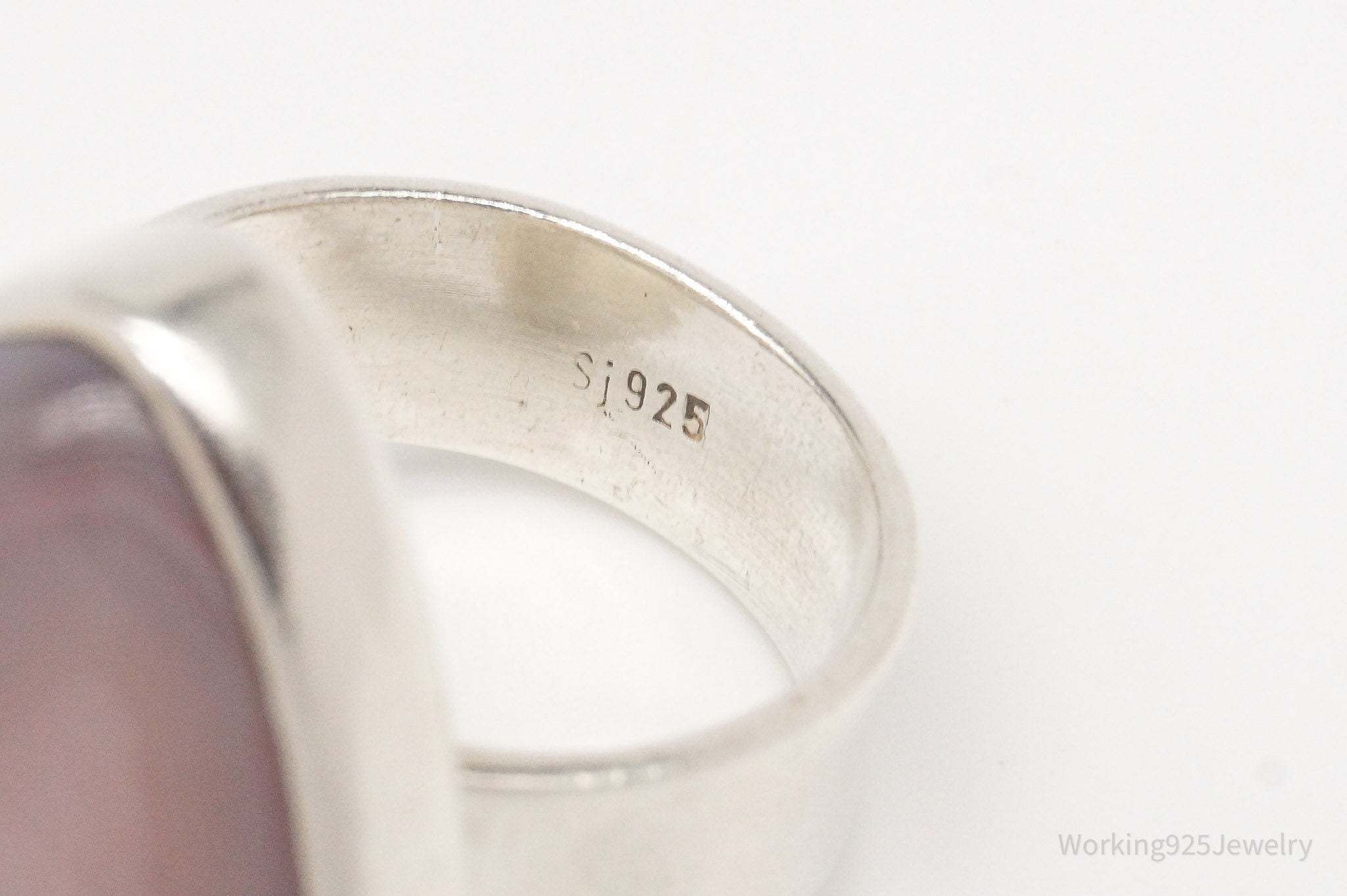 Vintage Lace Agate Sterling Silver Ring - Size 8.5 Adjustable | Jewelry > Rings | Wiccan Center