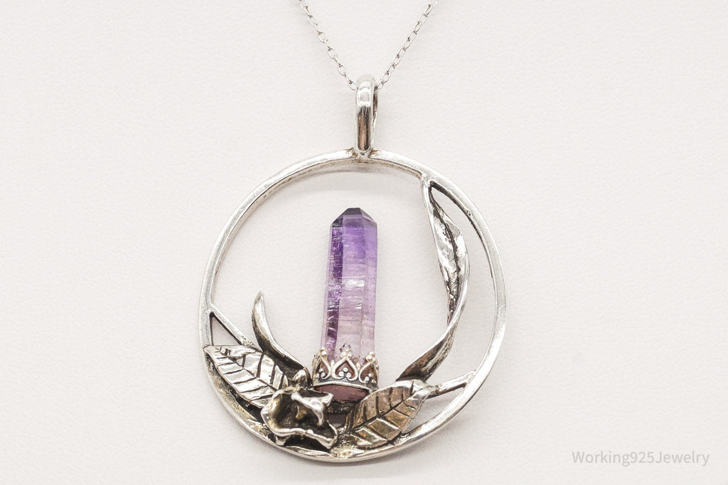 Vintage Amethyst Crystal Sterling Silver Necklace | Jewelry > Necklaces > Pendants | Wiccan Center