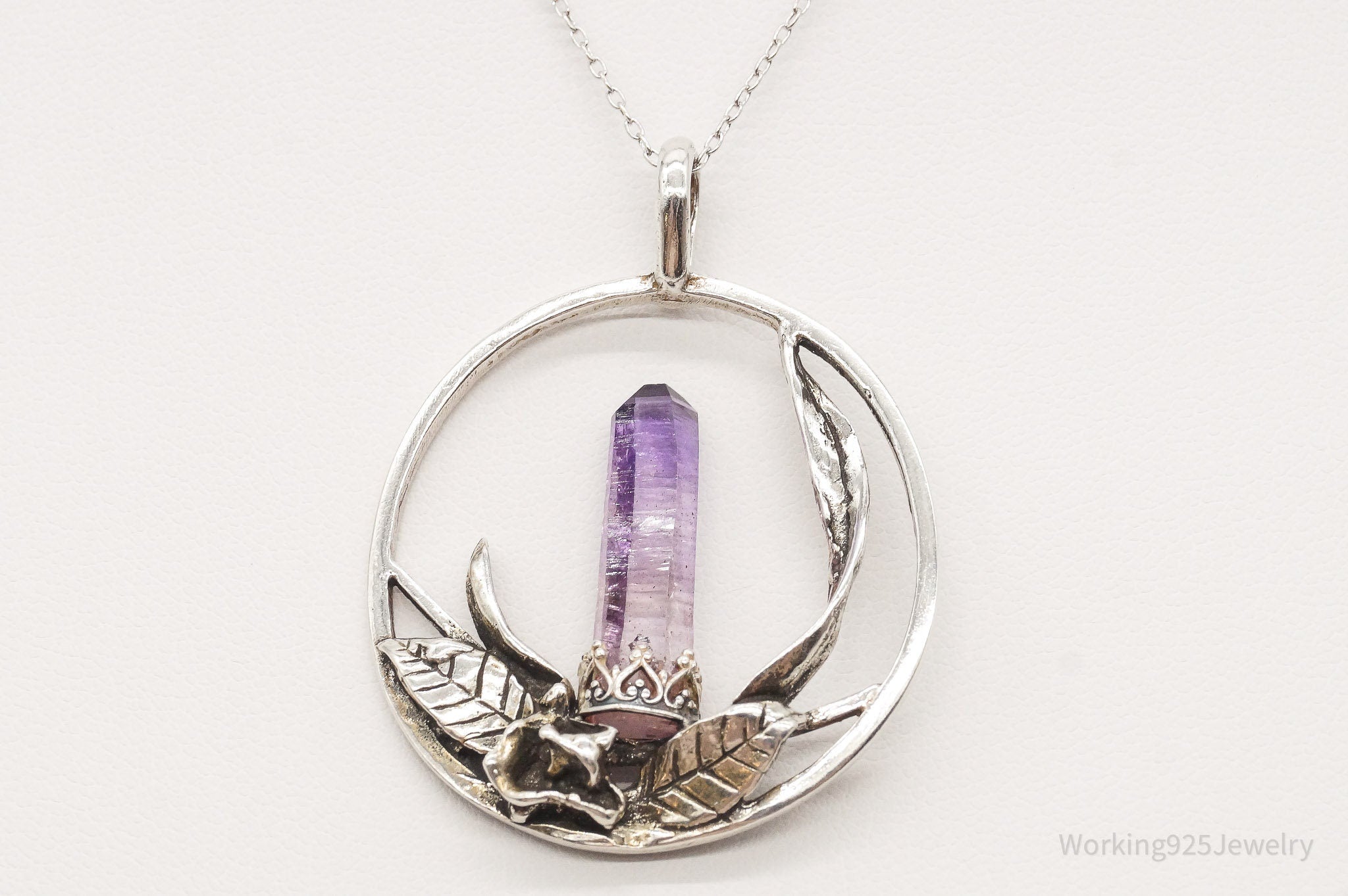 Vintage Amethyst Crystal Sterling Silver Necklace | Jewelry > Necklaces > Pendants | Wiccan Center
