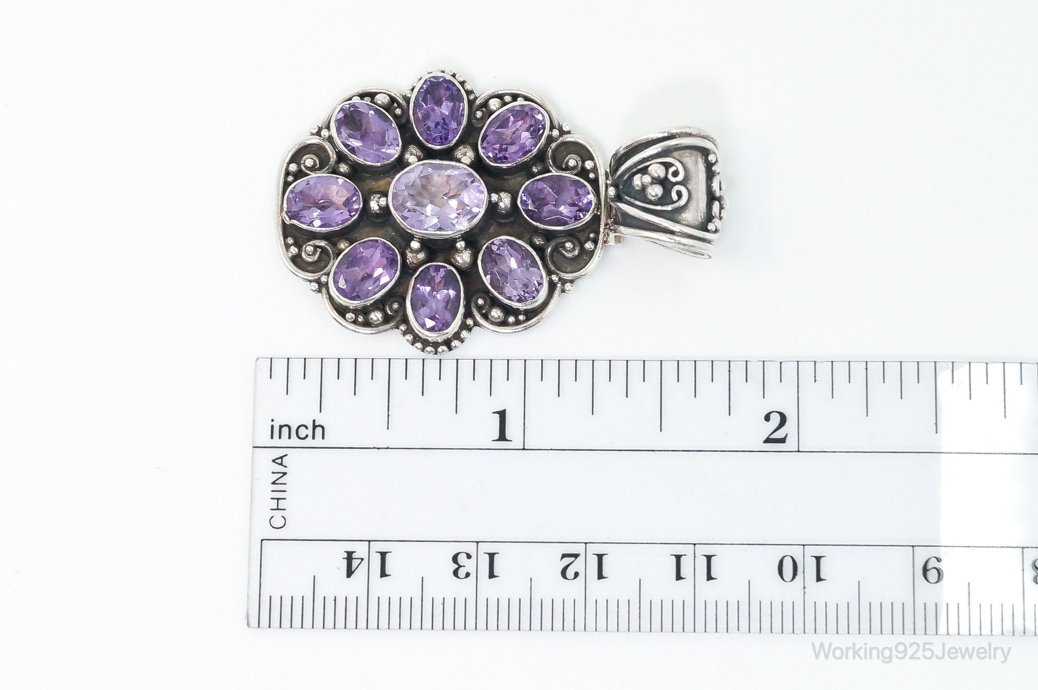 Large Indonesia Designer ATI Amethyst Sterling Silver Necklace Pendant | Jewelry > Necklaces > Pendants | Wiccan Center