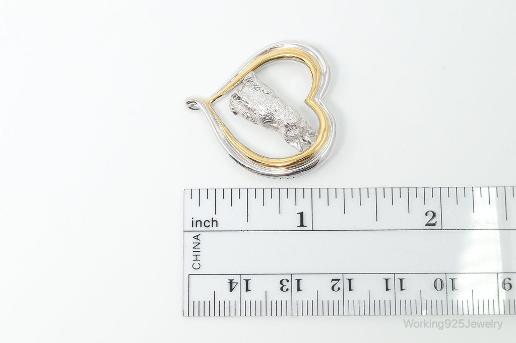 Designer BGE Gold Vermeil Schnauzer Heart Sterling Silver Pendant | Jewelry > Necklaces > Pendants | Wiccan Center