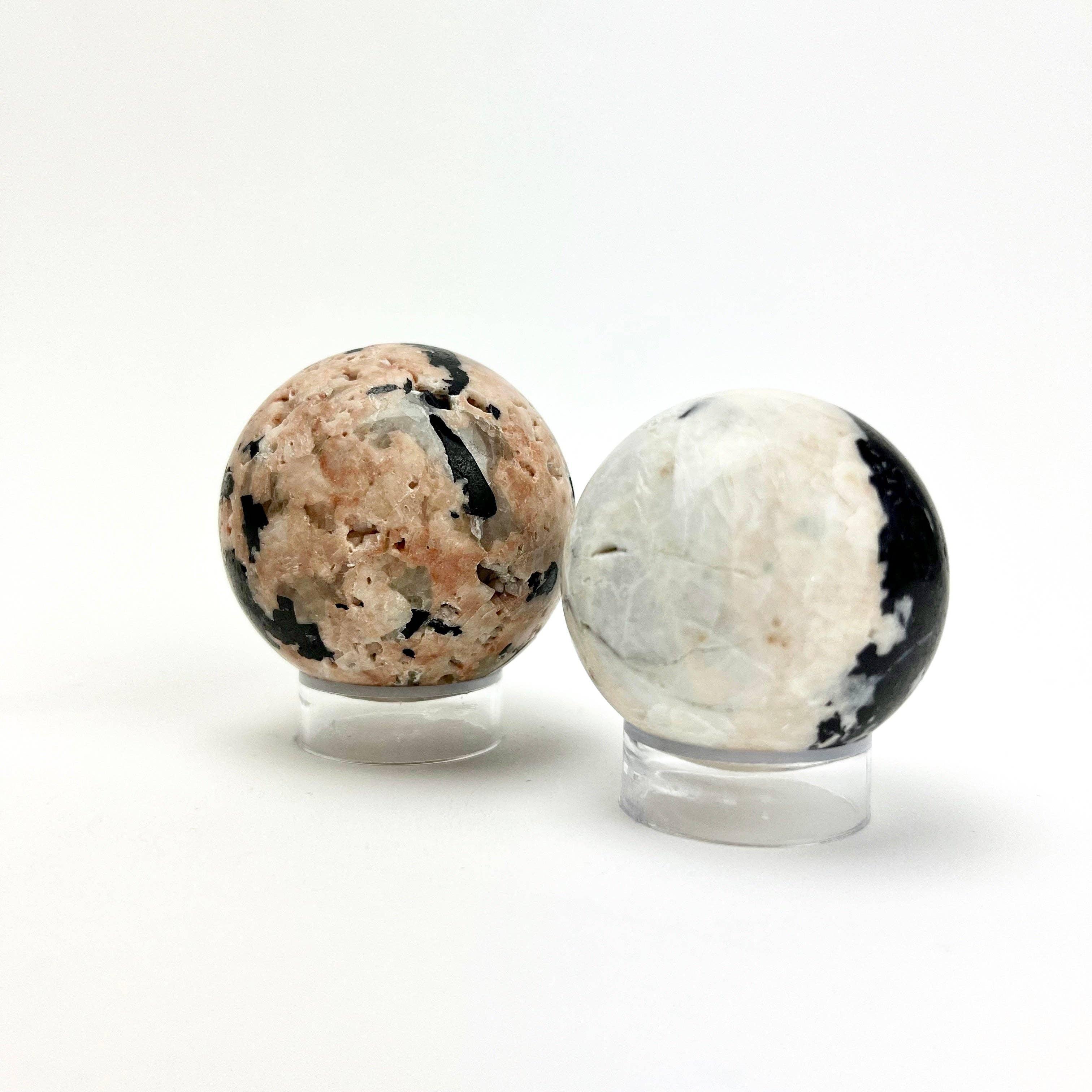 Black Tourmaline Feldspar Sphere