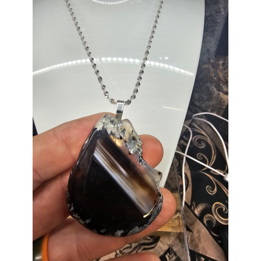 Brown agate Pendant Necklace