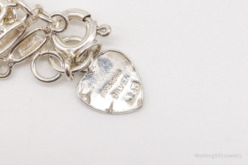Vintage Hearts Mesh Chain Link Sterling Silver Bracelet | Jewelry > Bracelets | Wiccan Center