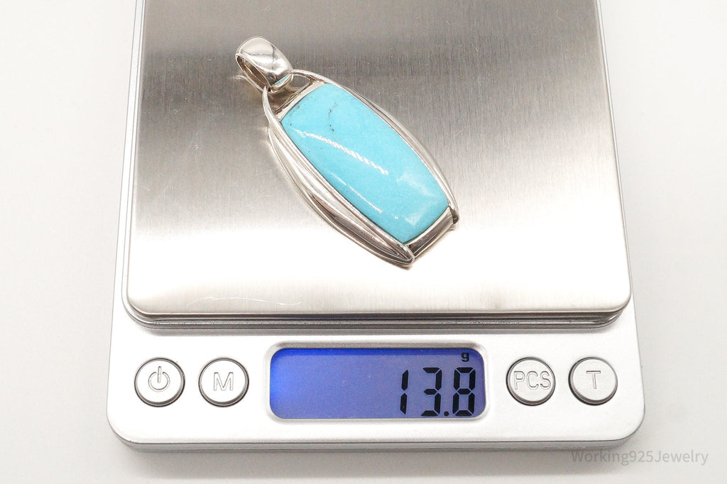 Large Designer SX Turquoise Sterling Silver Pendant | Jewelry > Necklaces > Pendants | Wiccan Center