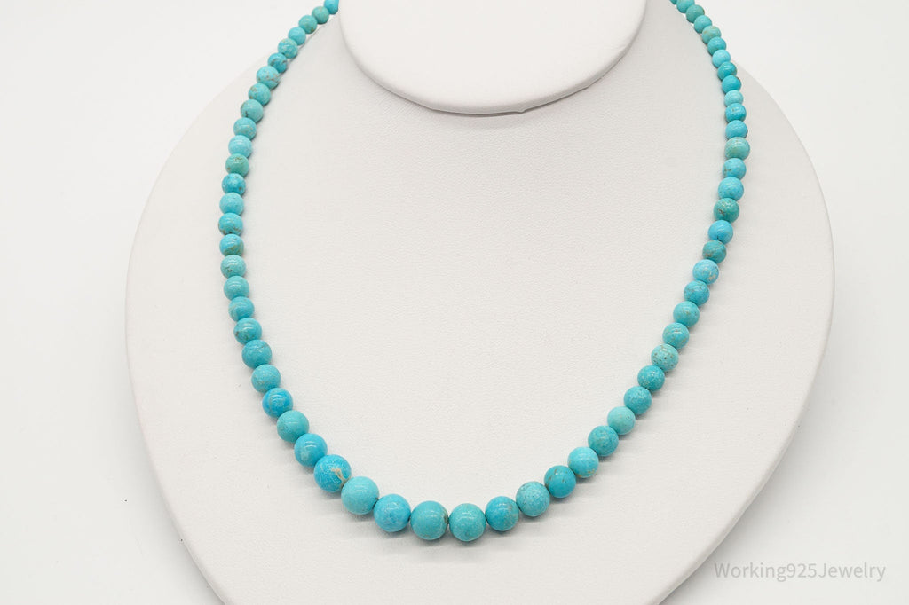VTG Southwestern Desert Rose Trading Turquoise Bead Sterling Silver Necklace | Jewelry > Necklaces | Wiccan Center