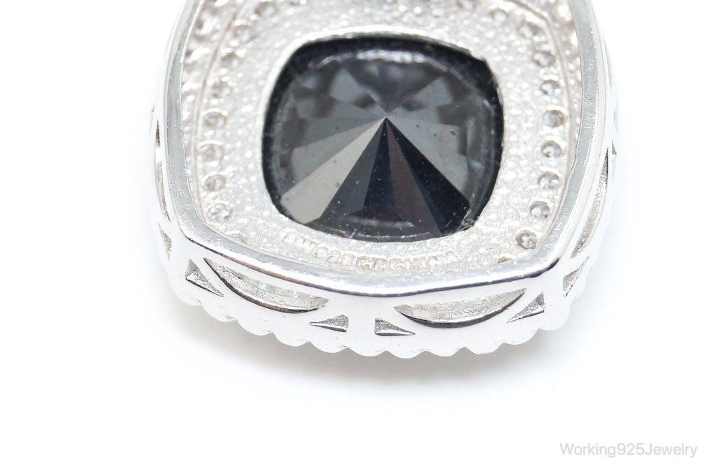 Vintage Designer Hematite Cubic Zirconia Sterling Silver Pendant | Jewelry > Necklaces > Pendants | Wiccan Center