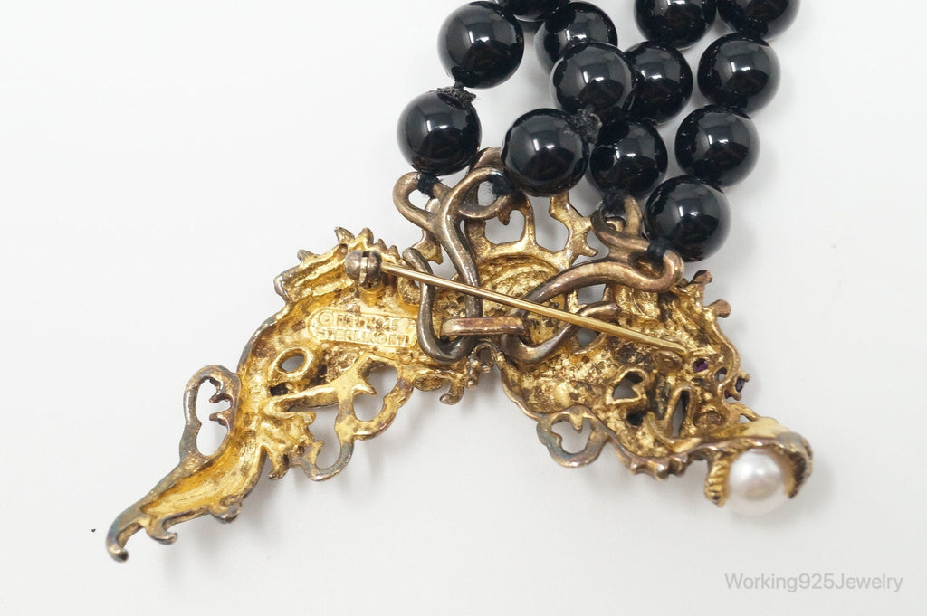 1987 Franklin Mint Year Of The Dragon Gold Vermeil Sterling Silver Pin Necklace | Jewelry > Necklaces > Pendants | Wiccan Center