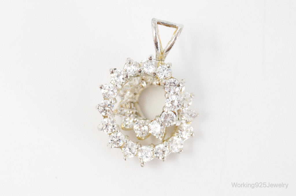 Vintage Art Deco Cubic Zirconia Sterling Silver Necklace Pendant | Jewelry > Necklaces > Pendants | Wiccan Center