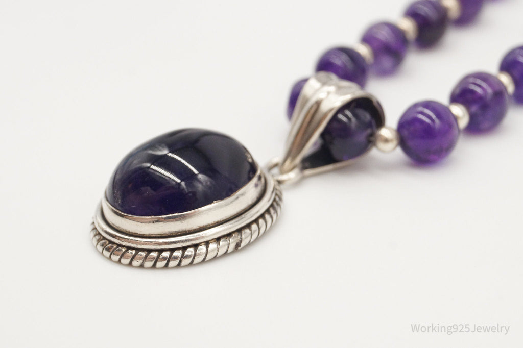 Vintage Amethyst Bead Sterling Silver Necklace | Jewelry > Necklaces > Pendants | Wiccan Center